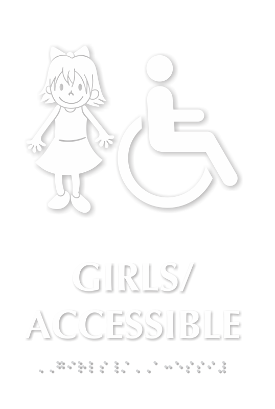 Girls Accessible Room Braille Sign