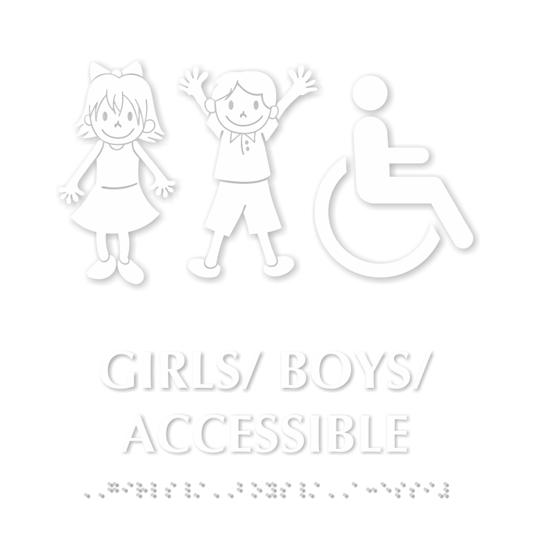 Girls and Boys Accessible Room Braille Sign