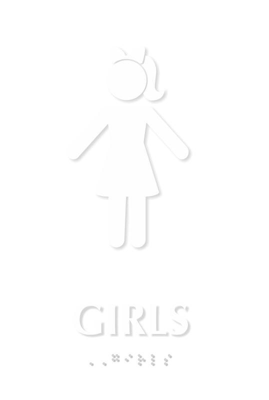 Girls Restroom Braille Sign