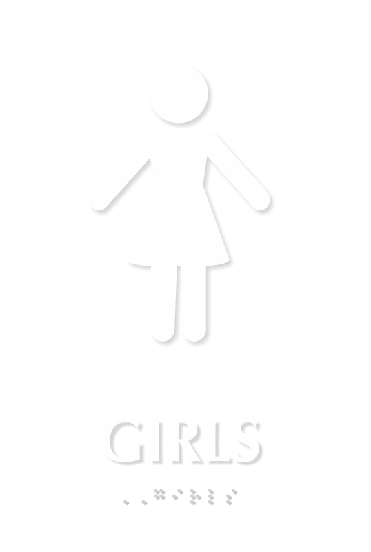 Girls Restroom Braille Sign