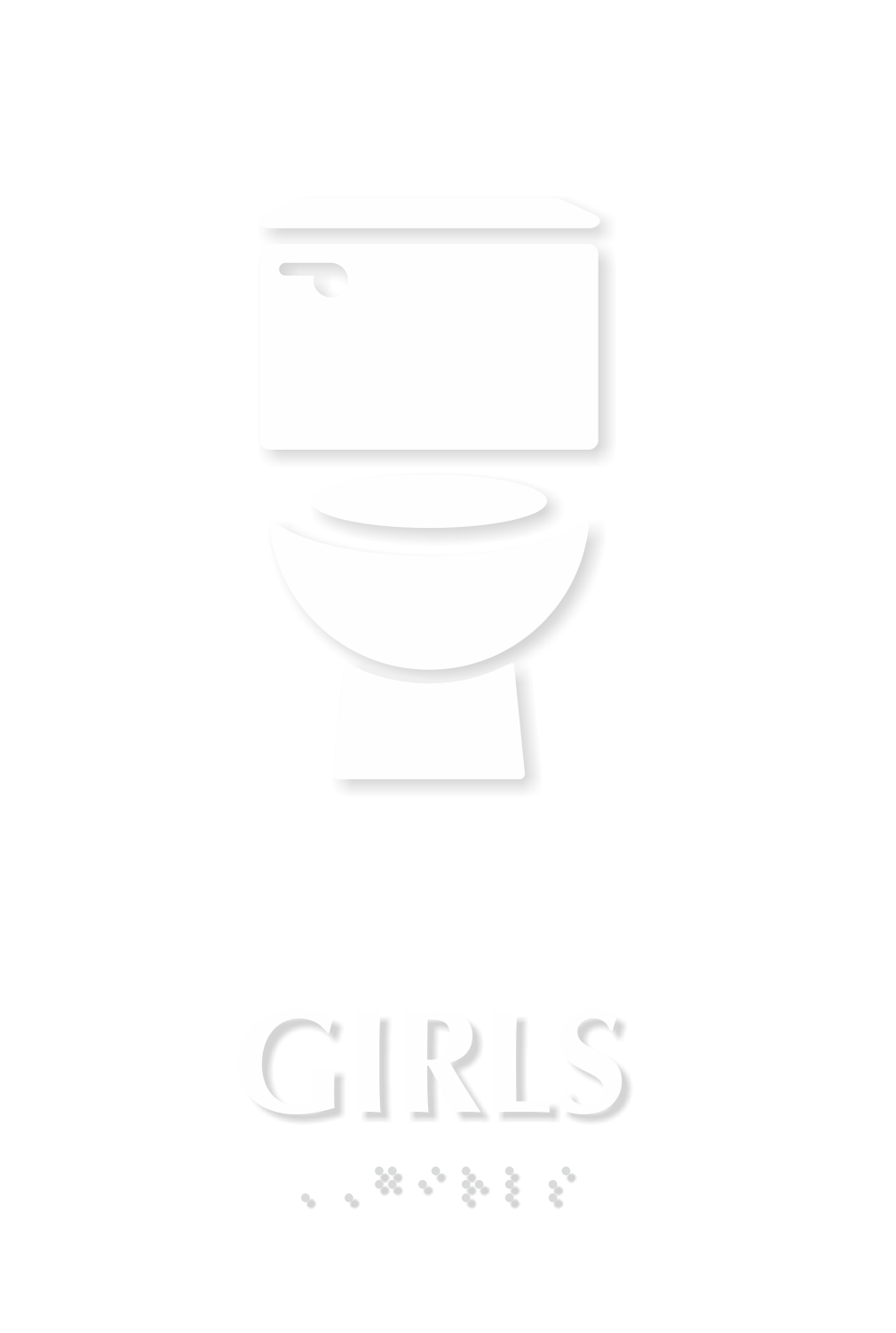 Girls TactileTouch Braille Restroom Sign