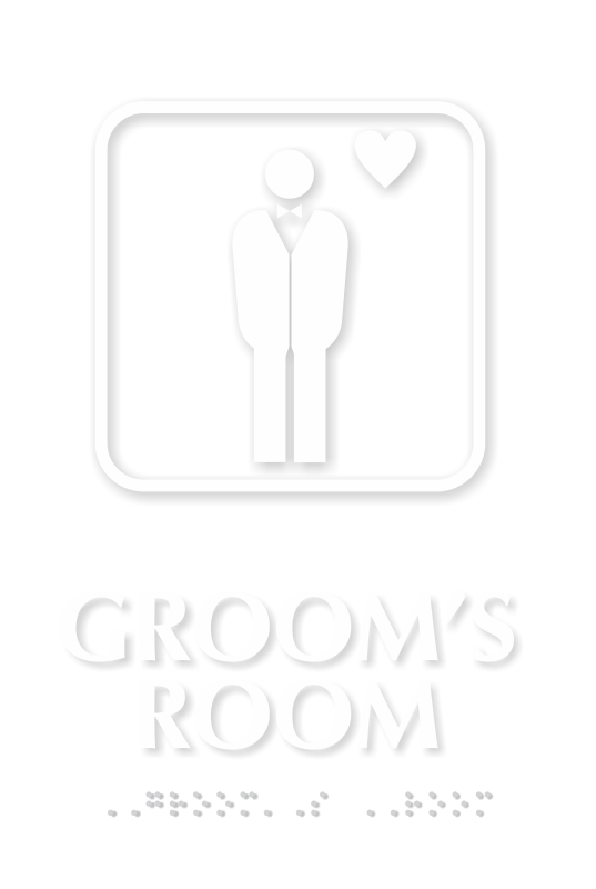 Grooms Room Symbol ADA TactileTouch™ Sign with Braille