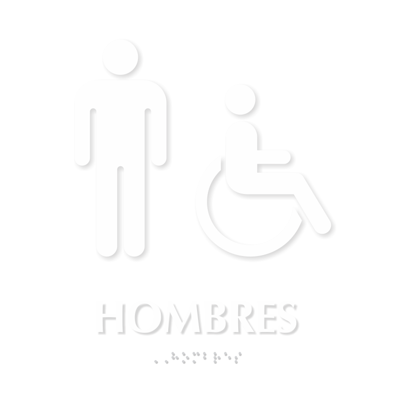 Hombres TactileTouch Braille Restroom Sign