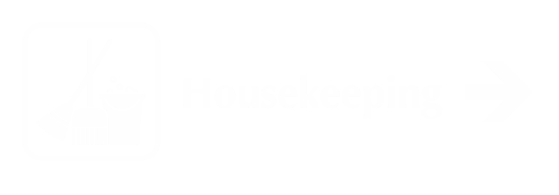 Housekeeping Engraved Sign with Right Arrow Symbol