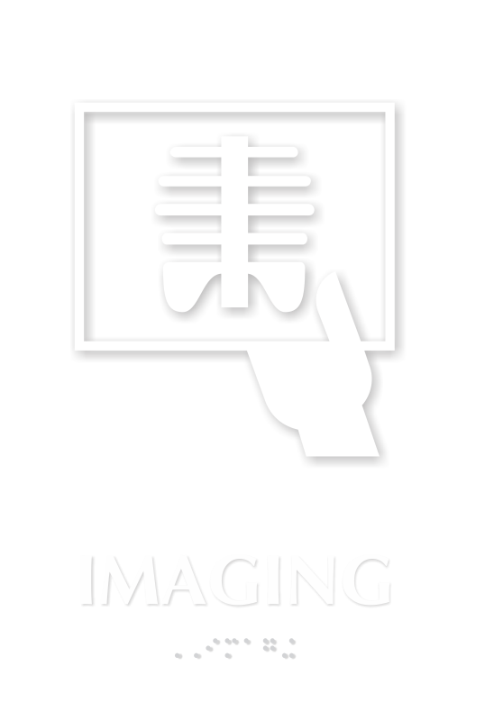 Imaging Braille Hospital Sign with Xray Report Symbol