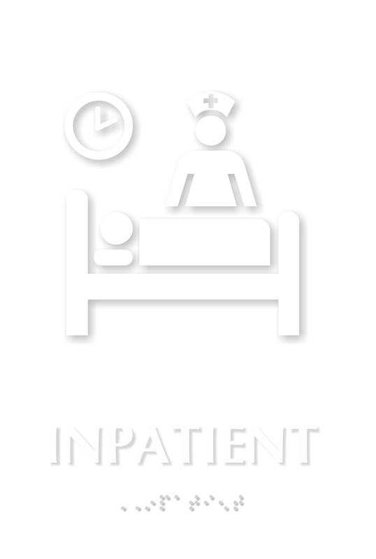 Inpatient TactileTouch Braille Hospital Sign with Nurse Symbol