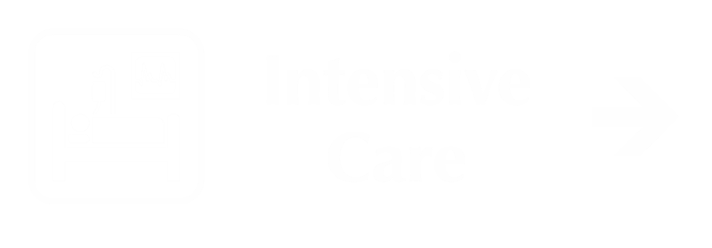 Intensive Care Engraved Sign, Right Arrow Direction Symbol