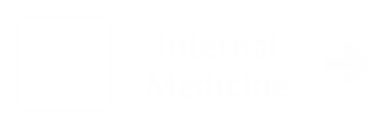 Internal Medicine Engraved Sign with Right Arrow Symbol