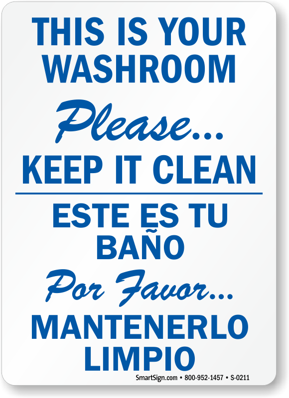 keep it clean sign