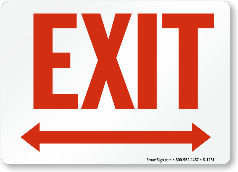 Exit Left Right Arrow Signs, Exit Entrance Signs, SKU: S-1251