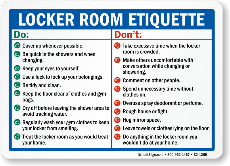 Locker Room Etiquette Sign SKU: S2 1269