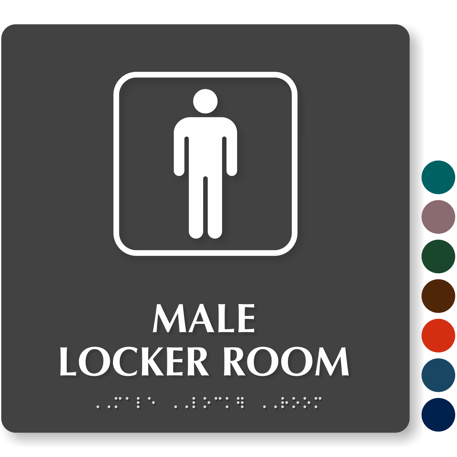 Male Locker Room TactileTouch Braille Sign | High Quality, SKU - SB-0320