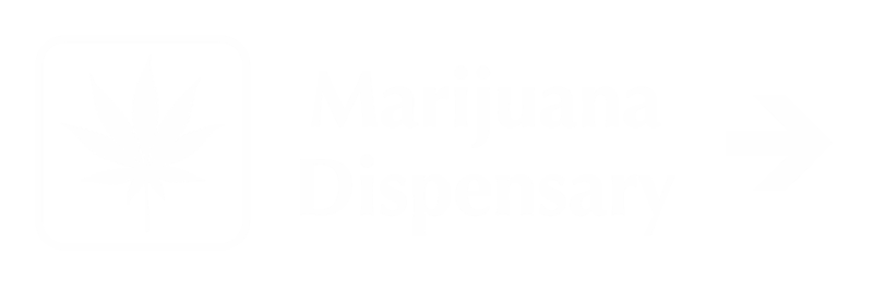 Marijuana Dispensary Engraved Sign with Right Arrow Symbol