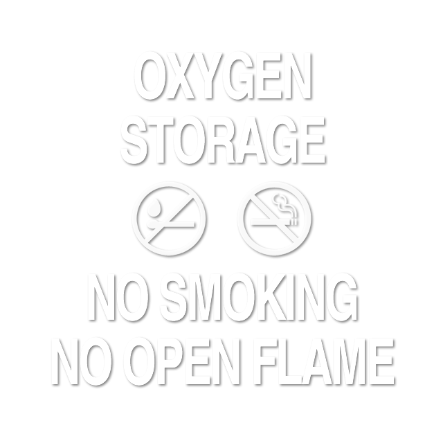 Oxygen Storage. No Smoking. No Flame Sign