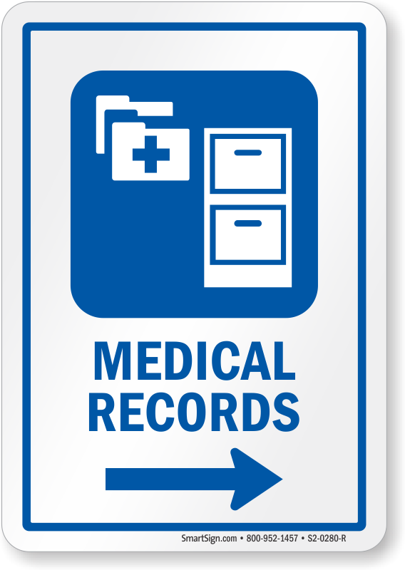 medical records signs medical records door signs