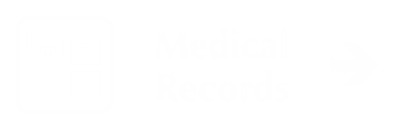 Medical Records Engraved Sign with Right Arrow Symbol