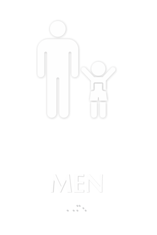 Men Braille Sign with Man and Boy Symbol