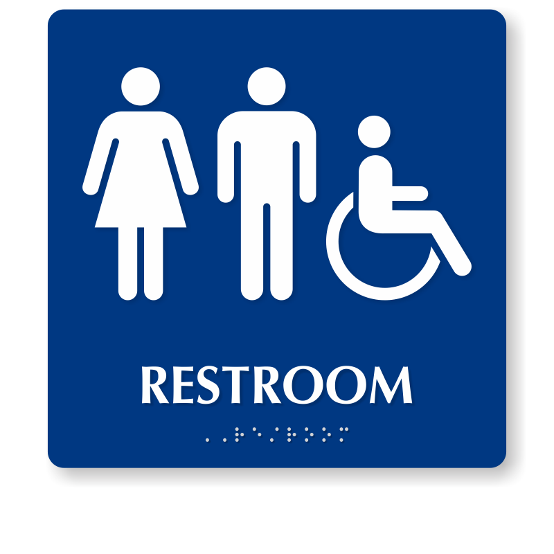 Braille Restroom Sign With Male Female Accessible Pictogram Sku Se 5780