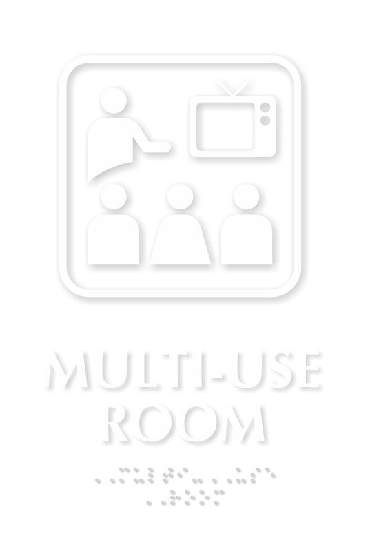 Multi Use Room Symbol ADA Sign with Braille