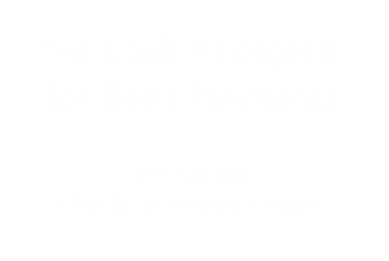 No Cash Accepted For Rent Payments Engraved Sign