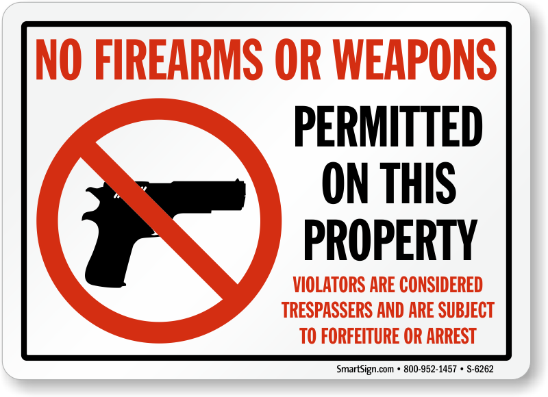 No Weapon And No Guns Labels No Firearms Allowed Decals