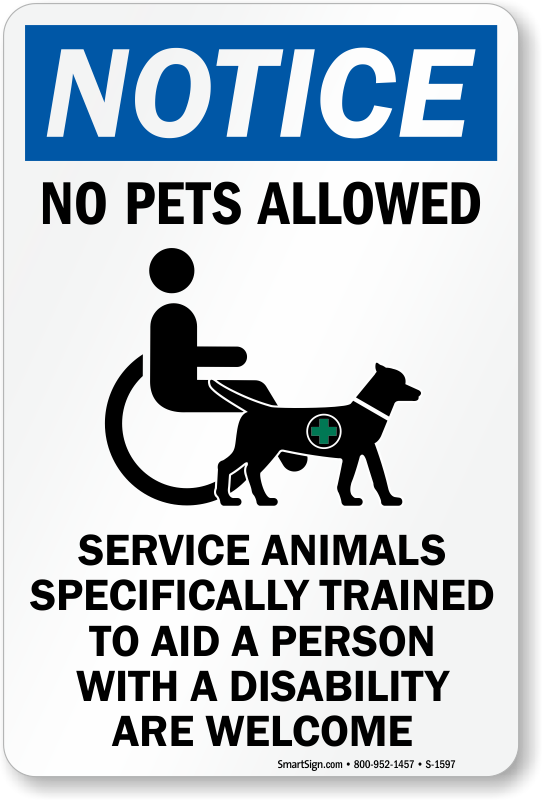 Service Animal Signs