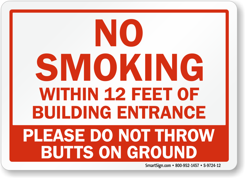 Cigarette Butt Signs | Cigarette Butt Disposal Signs