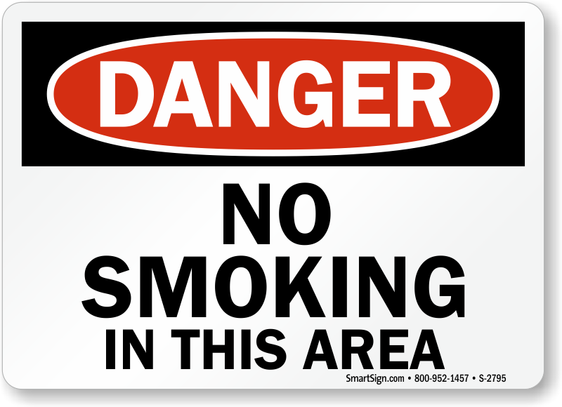 Do Not Smoke In This Area & No Smoking In This Area Signs