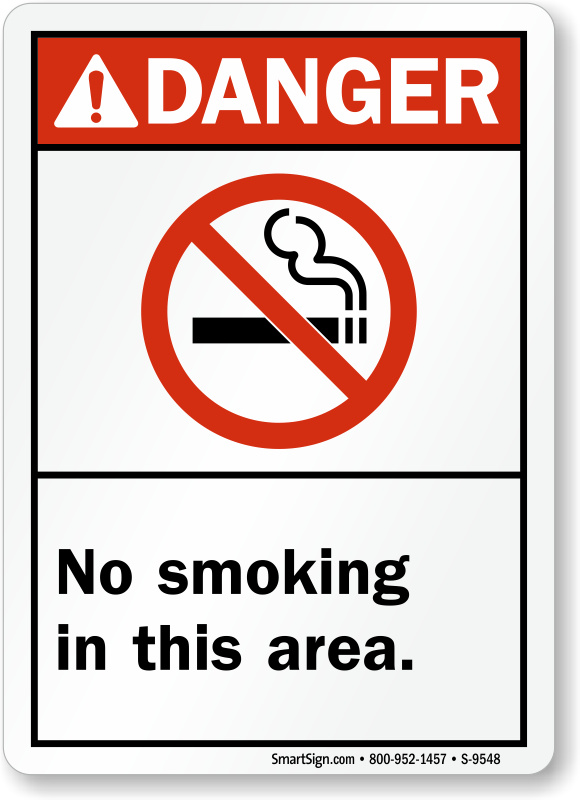 Do Not Smoke in this Area & No Smoking in this Area Signs