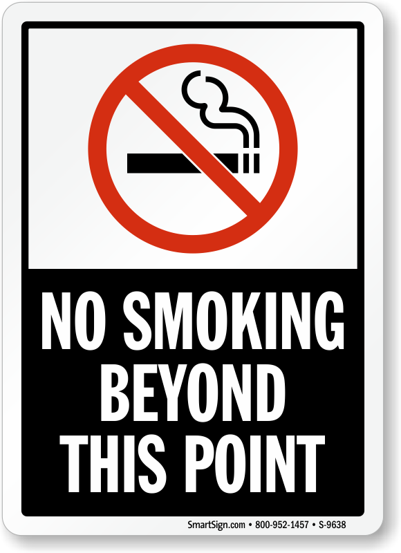 No Smoking Beyond this Point Signs & Labels