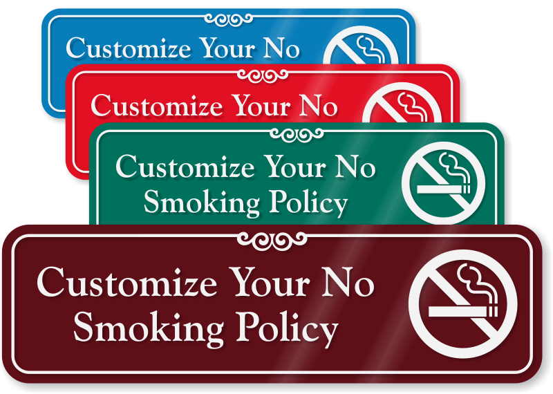 Designer No Smoking Signs | Deluxe No Smoking Signs