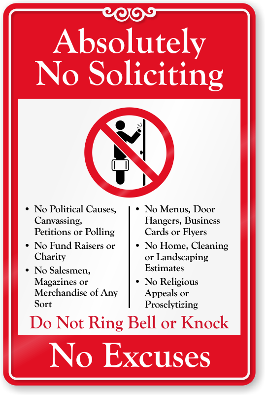 No Soliciting Signs No Soliciting Decals