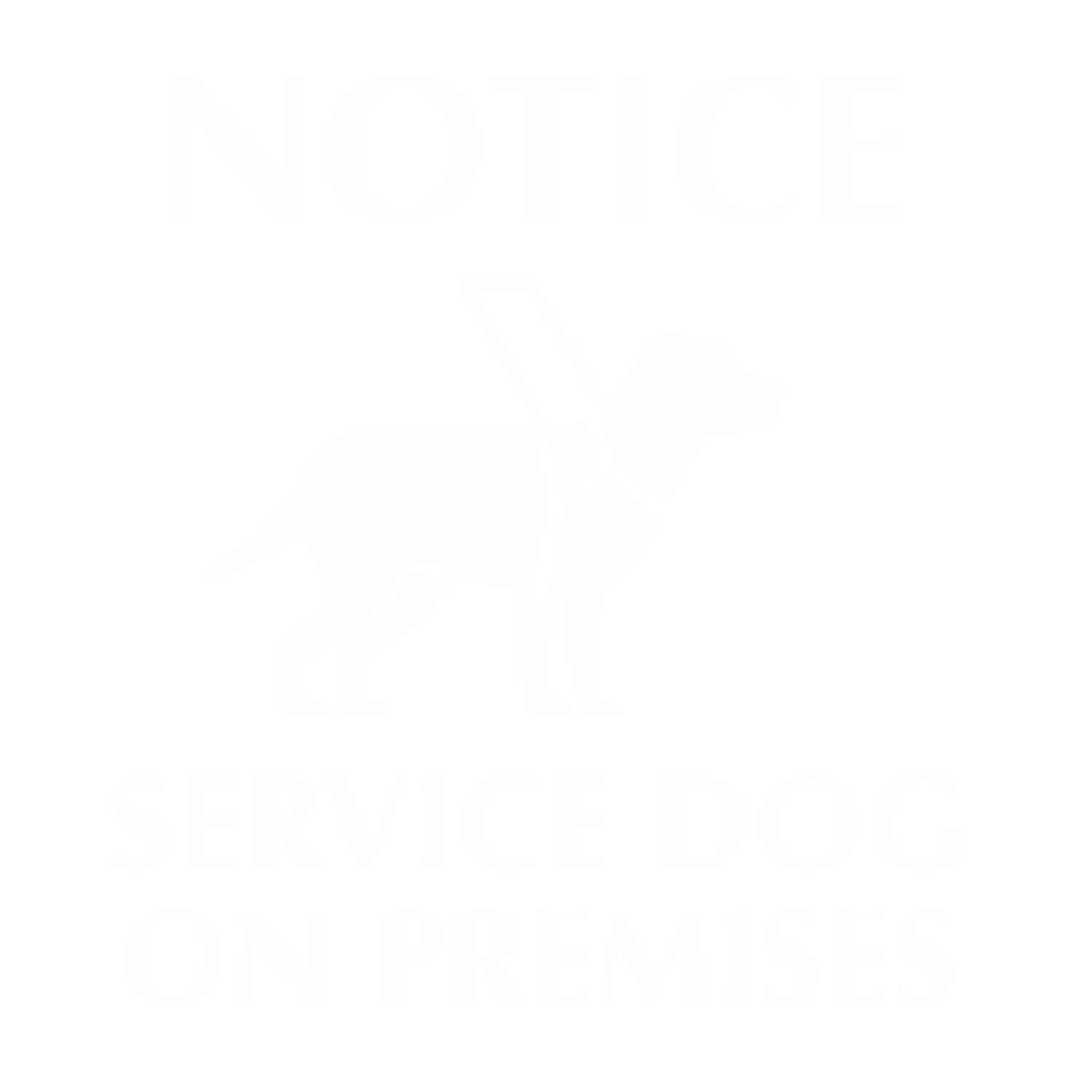 Notice Service Dog On Premises Engraved Sign