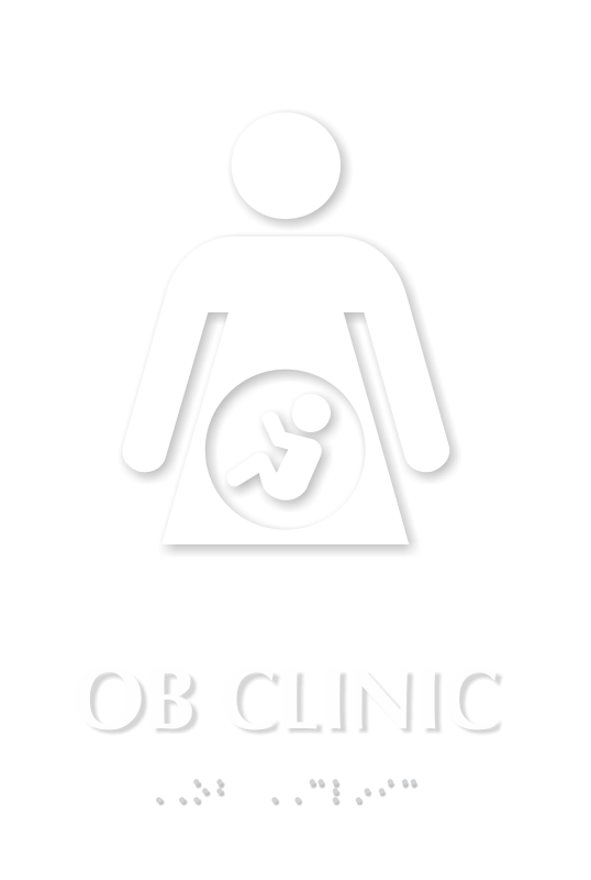 OB Clinic Braille Sign