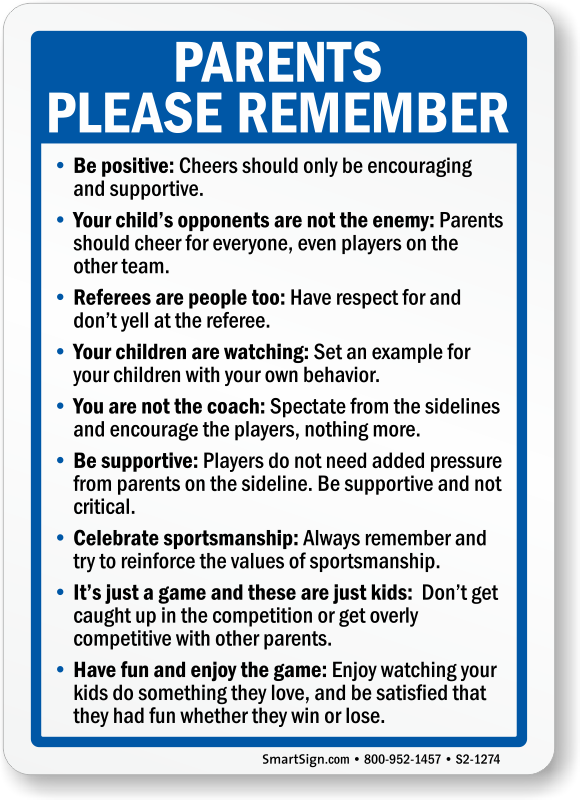 Sports Etiquette Signs How to be a Good Teammate and Parent