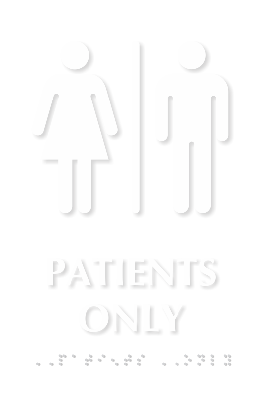 Patients Only TactileTouch Braille Door Sign