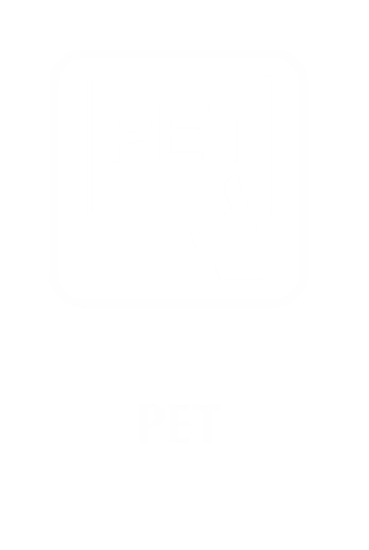 Engraved PET Sign with Positron Emission Tomography Symbol