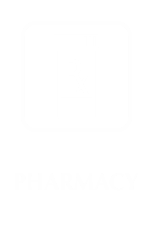 Pharmacy Engraved Hospital Sign with Rx Symbol