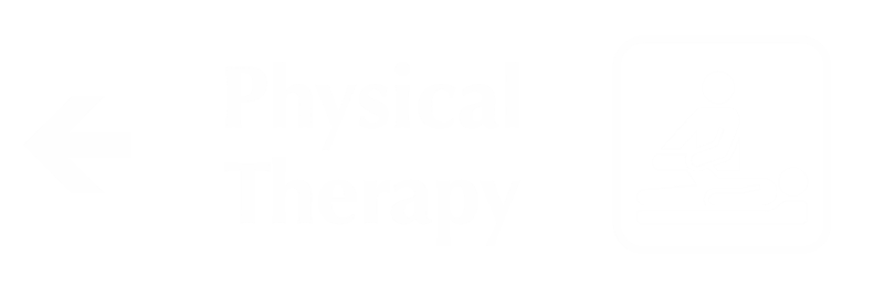 Physical Therapy Engraved Wayfinding Sign, Left Arrow Symbol