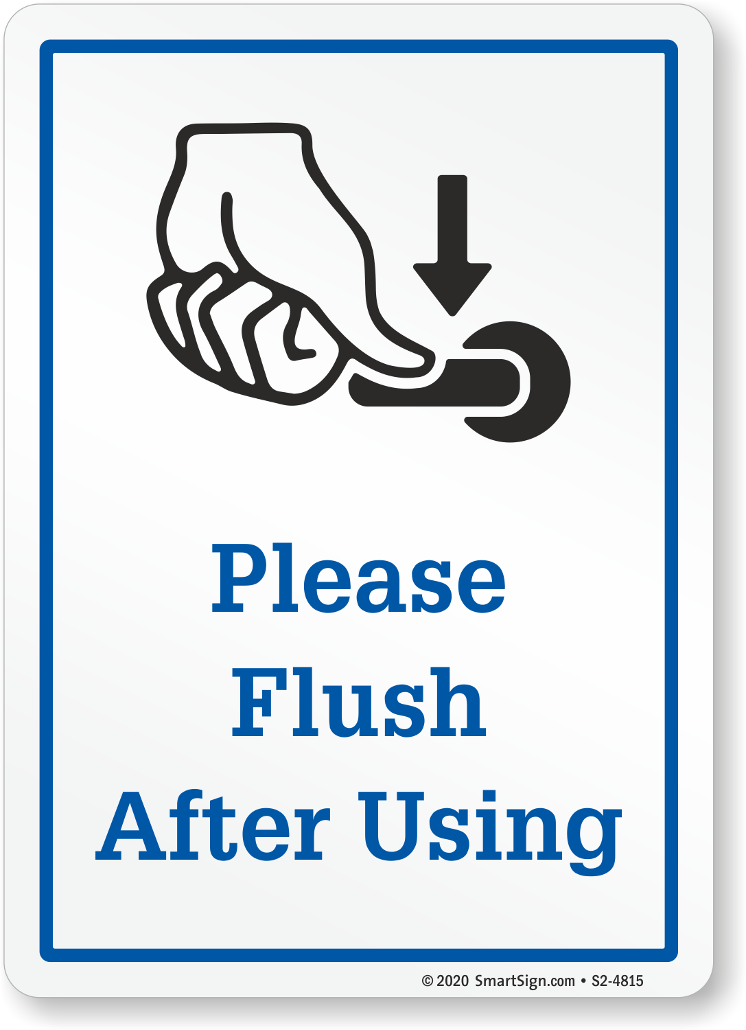 Cartoon Flush Toilet Signs