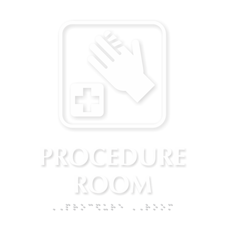 Procedure Room First Aid Symbol TactileTouch Braille Sign