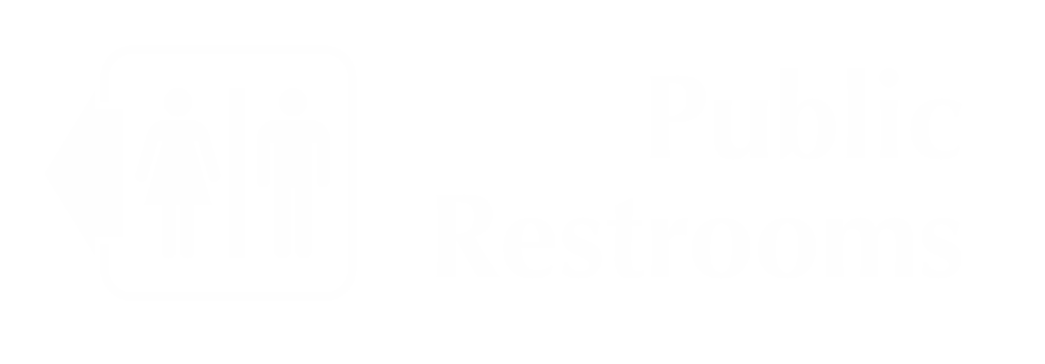 Public Restrooms Engraved Arrow Sign