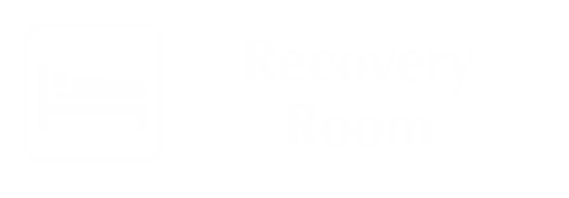 Recovery Room Engraved Sign, Patient On Bed Symbol