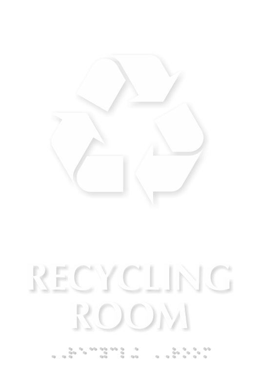 Recycling Room Symbol TactileTouch™ Sign with Braille