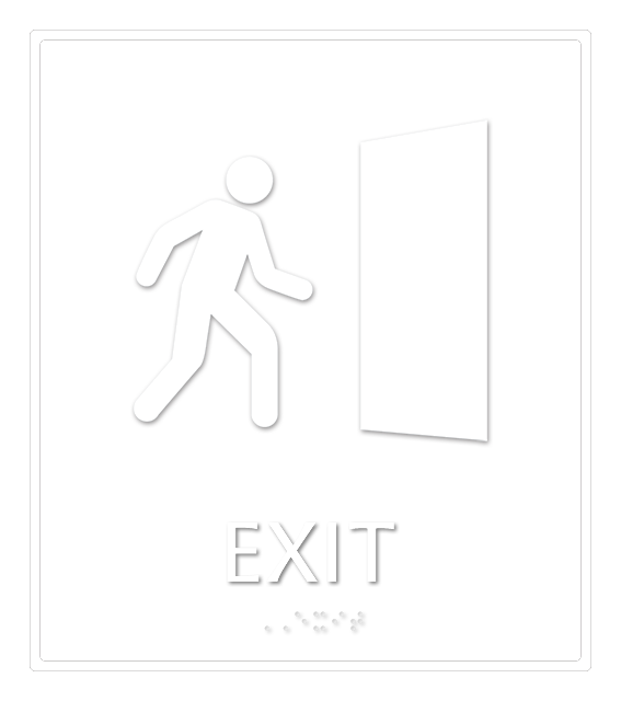 Exit with Door Symbol Sign