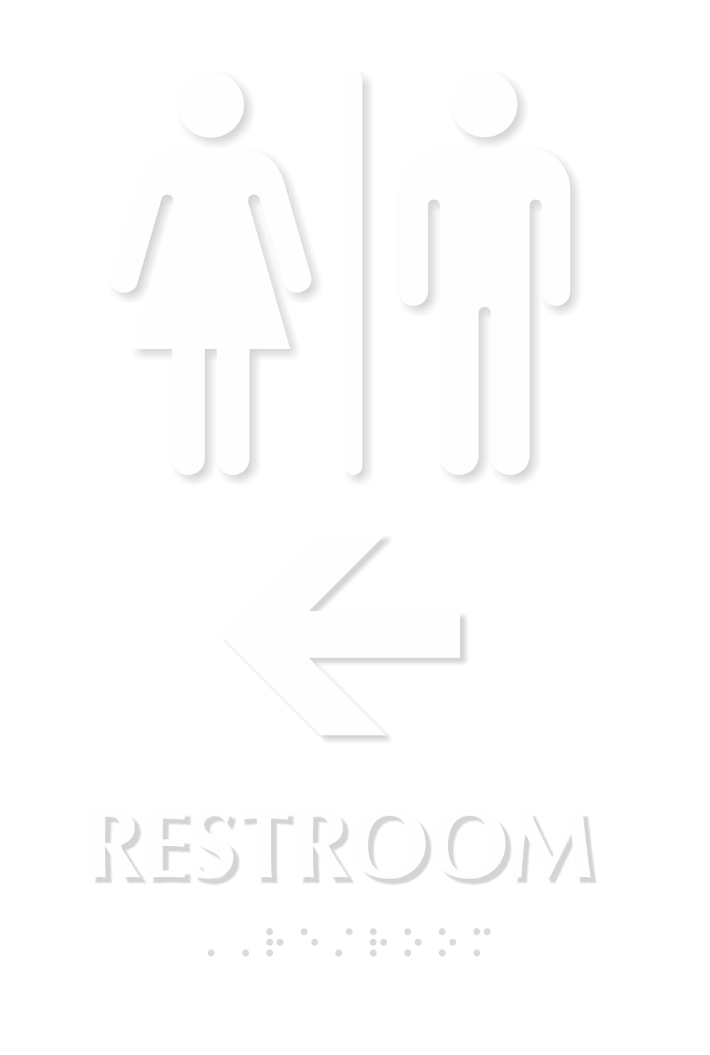 TactileTouch Braille Restroom Sign with Arrow