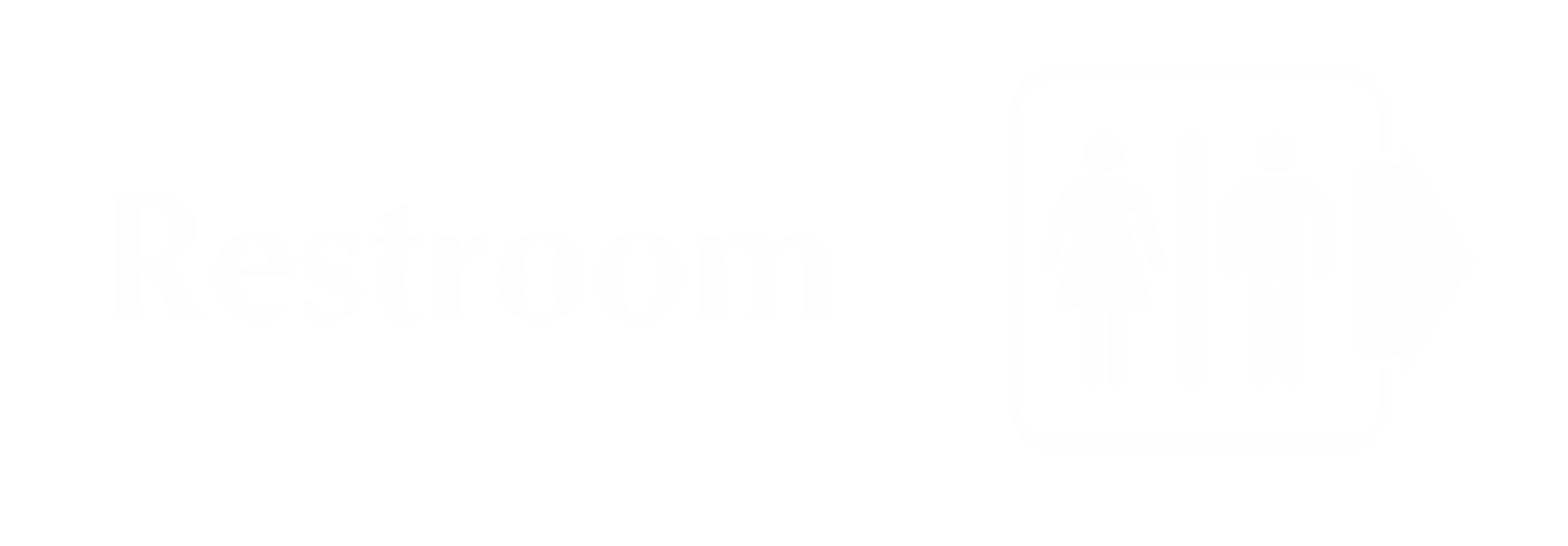 Restroom Engraved Arrow Sign