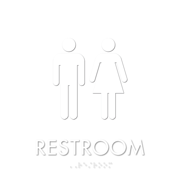 Restroom w/M/F Symbol Sign