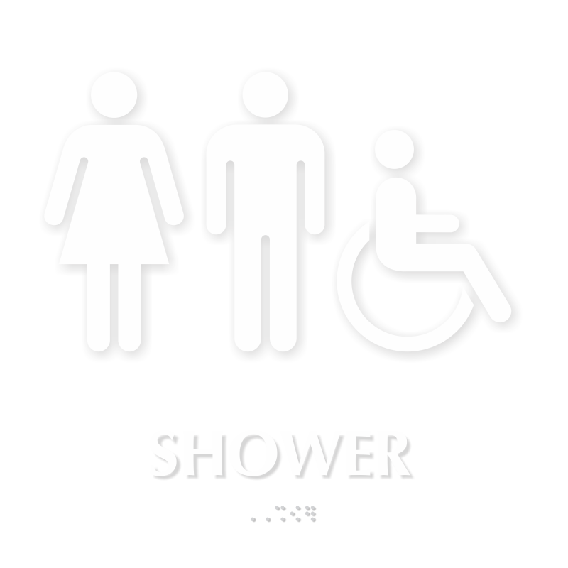 Shower Tactiletouch Braille Sign with Men Women ADA