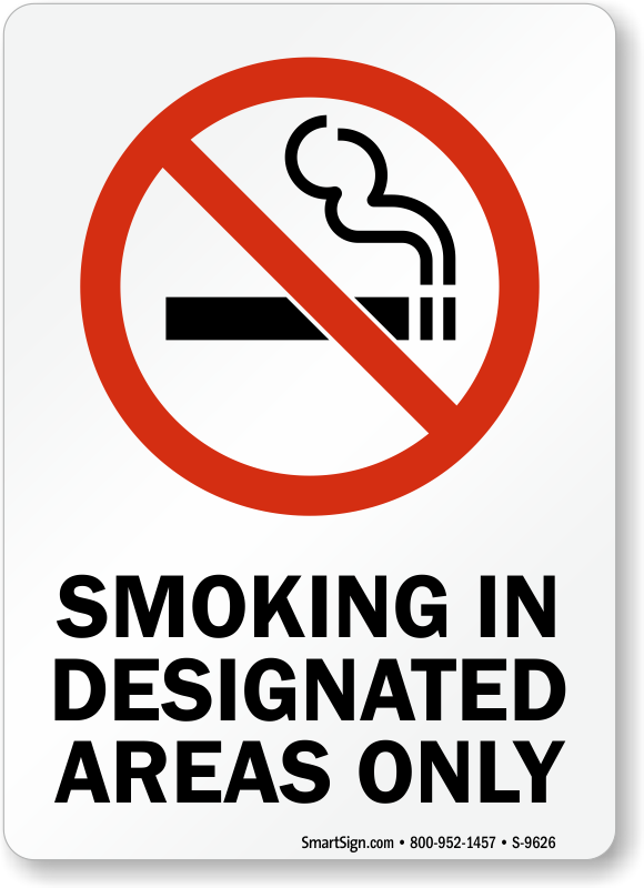 Designated Smoking Area Signs